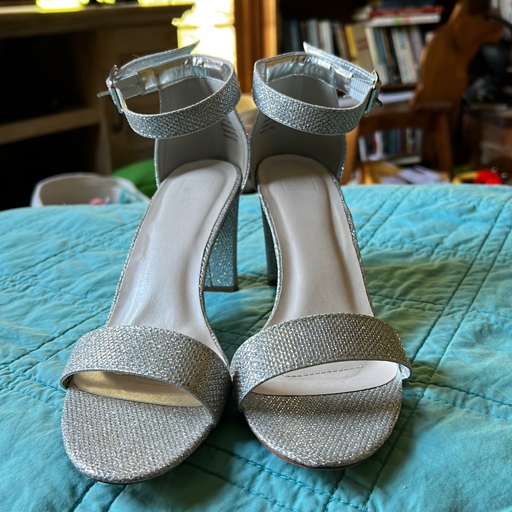 Silver dressy sandals